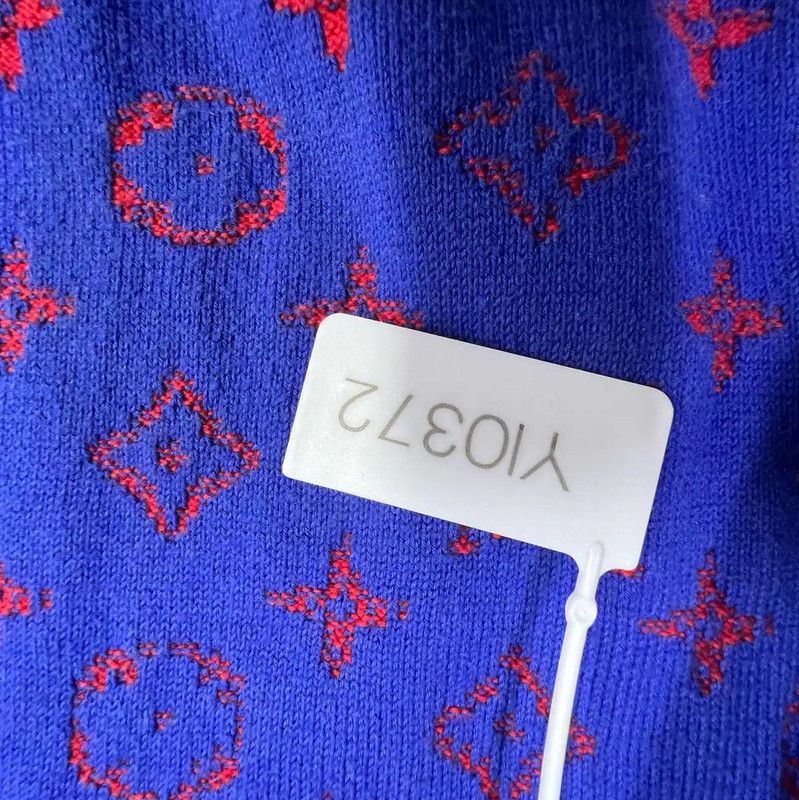 Louis Vuitton Louis Vuitton Blue Cotton Knit Sweater for Men 0089 Size US XL / EU 56 / 4 - 6 Thumbnail