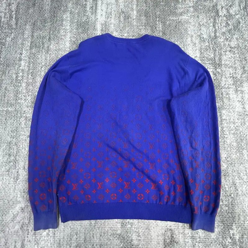 Louis Vuitton Louis Vuitton Blue Cotton Knit Sweater for Men 0089 Size US XL / EU 56 / 4 - 4 Thumbnail