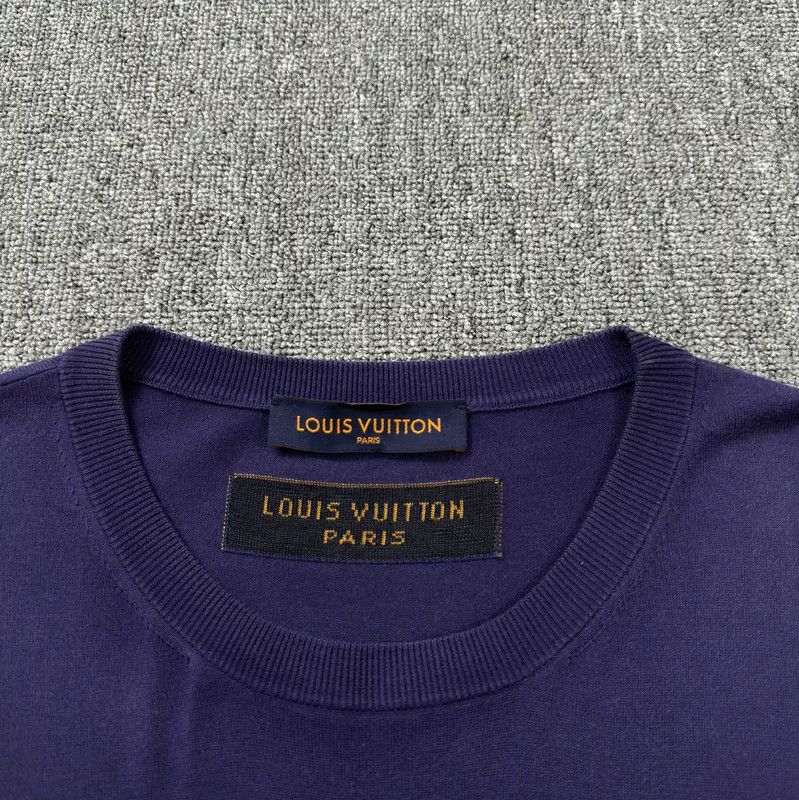 Louis Vuitton Louis Vuitton Men's Purple Cotton T-Shirt 0089 Size US L / EU 52-54 / 3 - 2 Thumbnail