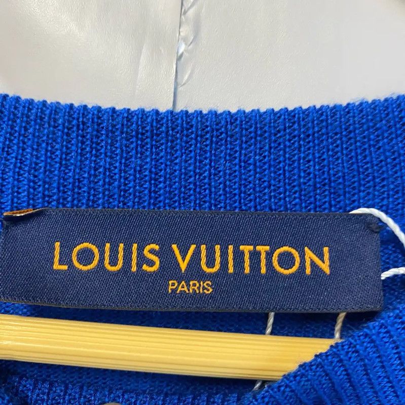 Louis Vuitton Louis Vuitton Blue Knitted Sweater for Men 0089 Size US XL / EU 56 / 4 - 3 Thumbnail