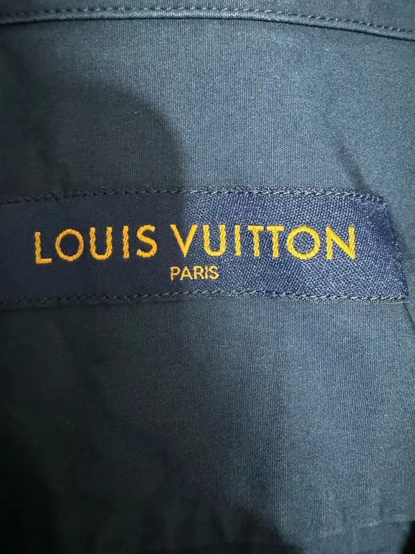 Louis Vuitton Louis Vuitton Blue Cotton Embroidered Logo Shirt 0089 Size US M / EU 48-50 / 2 - 4 Thumbnail