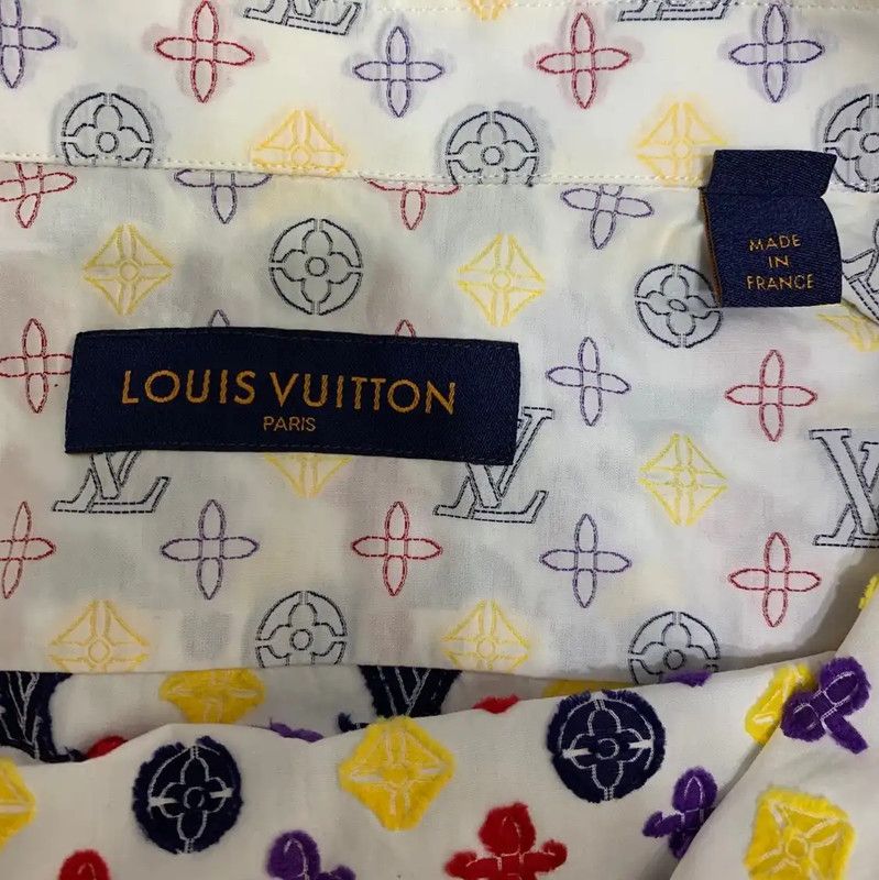 Louis Vuitton Louis Vuitton Men's Cotton Shirt with Logo 0089 Size US M / EU 48-50 / 2 - 3 Thumbnail