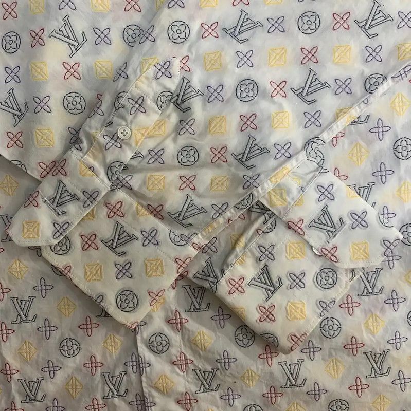 Louis Vuitton Louis Vuitton Men's Cotton Shirt with Logo 0089 Size US M / EU 48-50 / 2 - 2 Thumbnail