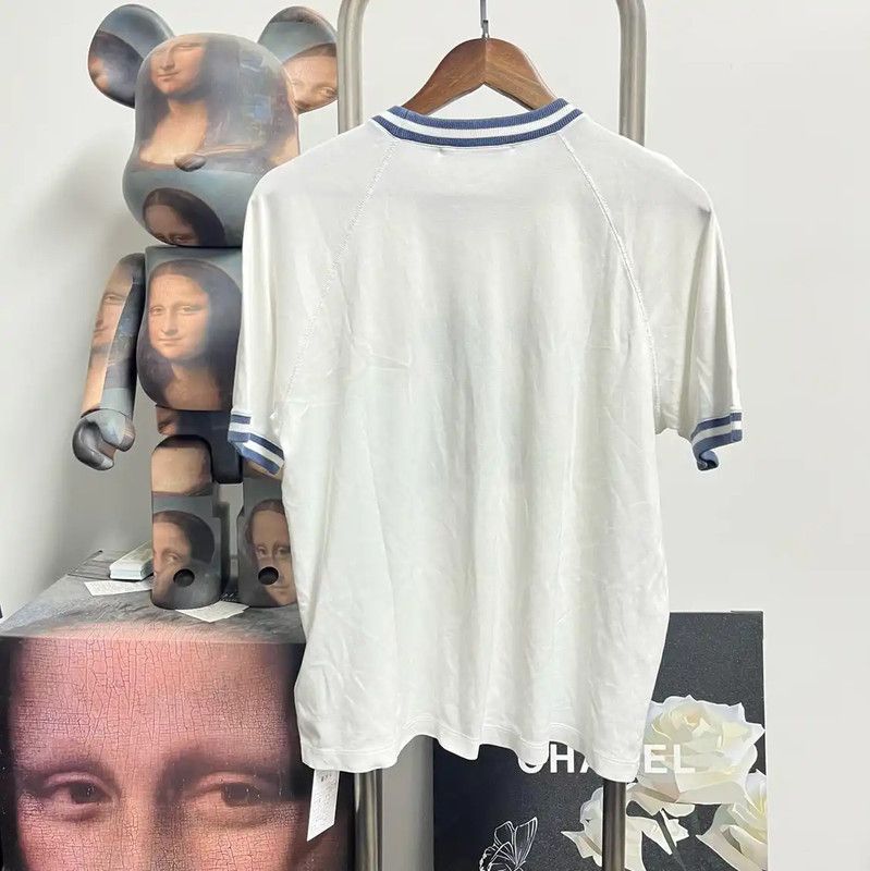 Louis Vuitton Louis Vuitton Men's White Cotton T-Shirt 0089 Size US XL / EU 56 / 4 - 2 Thumbnail