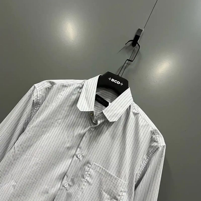 Louis Vuitton Louis Vuitton Gray Striped Long Sleeve Shirt 0089 Size US M / EU 48-50 / 2 - 2 Thumbnail