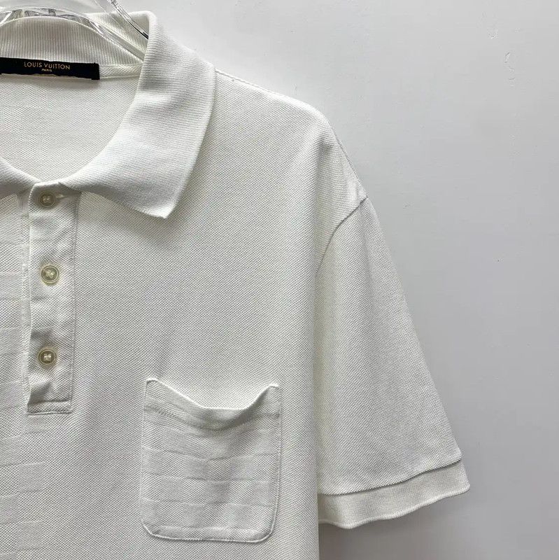 Louis Vuitton Louis Vuitton White Cotton Men's Polo Shirt 0089 Size US L / EU 52-54 / 3 - 3 Thumbnail