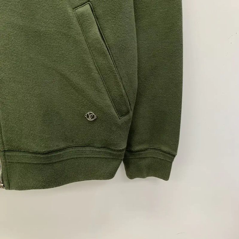 Louis Vuitton Louis Vuitton Olive Green Zip-Up Hoodie 0089 Size US XL / EU 56 / 4 - 4 Thumbnail
