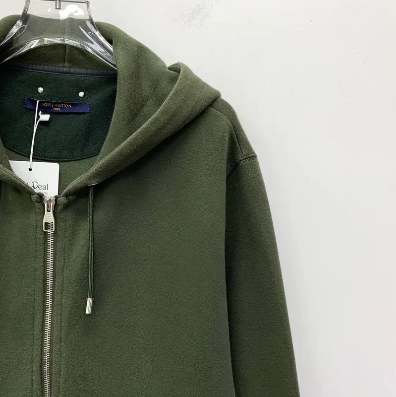 Louis Vuitton Louis Vuitton Olive Green Zip-Up Hoodie 0089 Size US XL / EU 56 / 4 - 3 Thumbnail