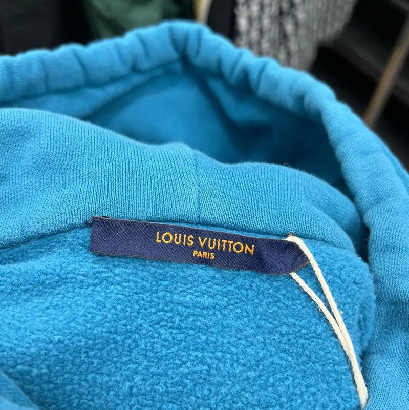 Louis Vuitton Louis Vuitton Blue Cotton Logo Hoodie for Men 0089 Size US XL / EU 56 / 4 - 3 Thumbnail