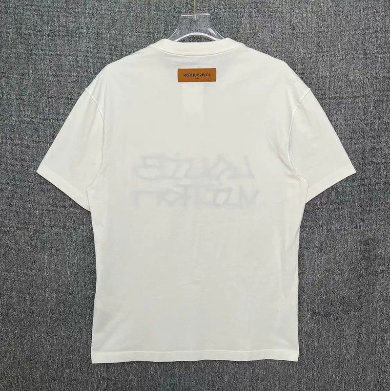Louis Vuitton Louis Vuitton White Cotton Men's T-Shirt 0089 Size US L / EU 52-54 / 3 - 2 Thumbnail