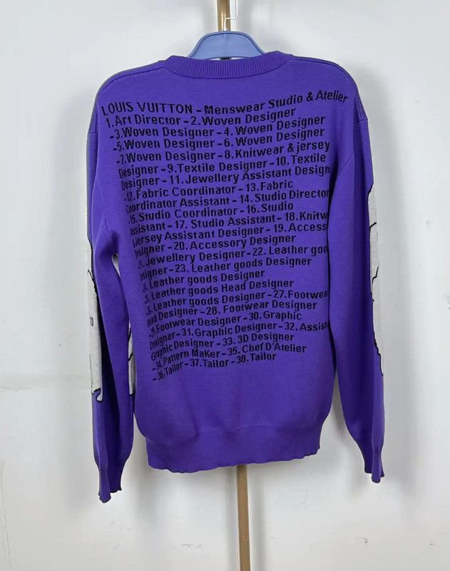 Louis Vuitton Louis Vuitton Purple Men's Knit Sweater 0089 Size US XL / EU 56 / 4 - 2 Thumbnail