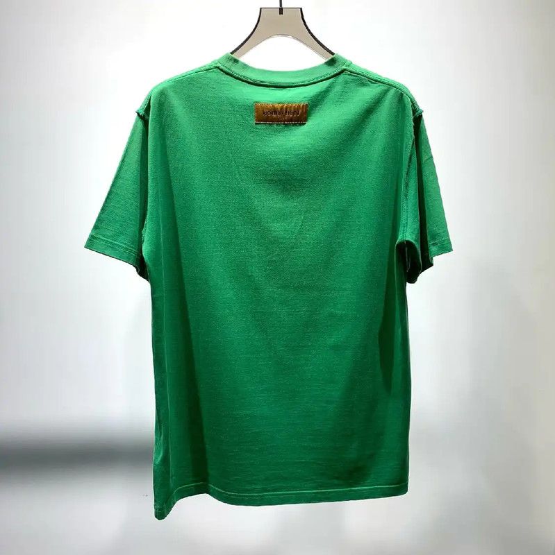 Louis Vuitton Louis Vuitton Men's Green Cotton T-Shirt 0089 Size US XL / EU 56 / 4 - 2 Thumbnail