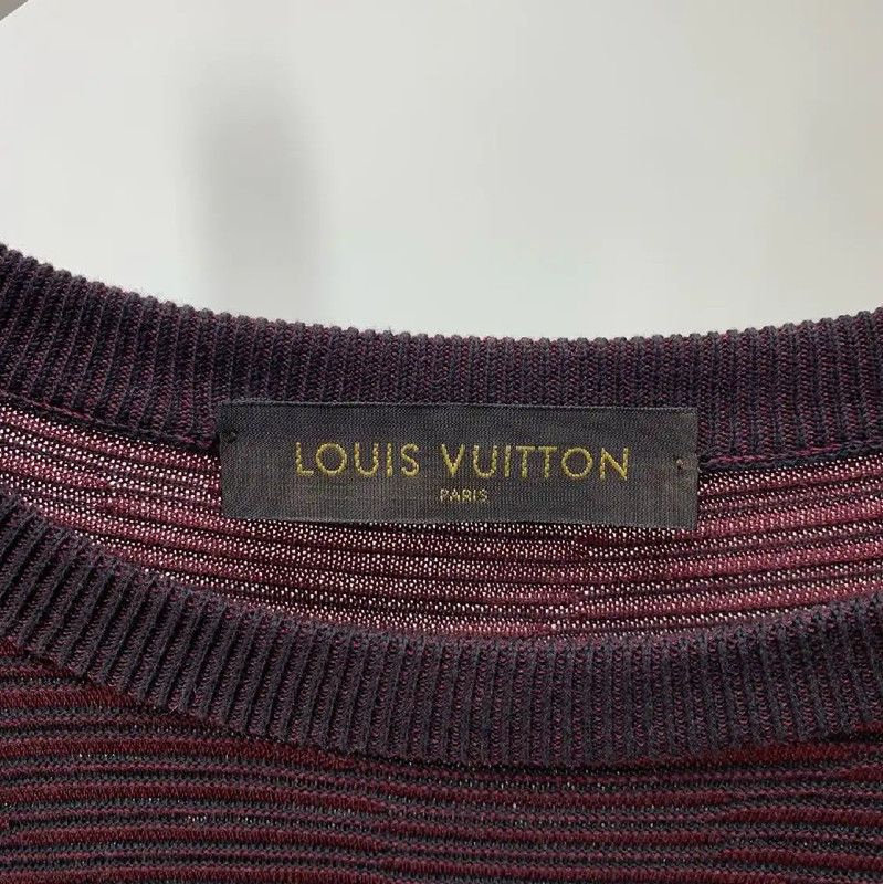 Louis Vuitton Louis Vuitton Burgundy Cotton Knit Sweater 0089 Size US L / EU 52-54 / 3 - 3 Thumbnail