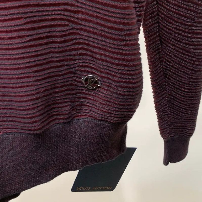 Louis Vuitton Louis Vuitton Burgundy Cotton Knit Sweater 0089 Size US L / EU 52-54 / 3 - 5 Thumbnail