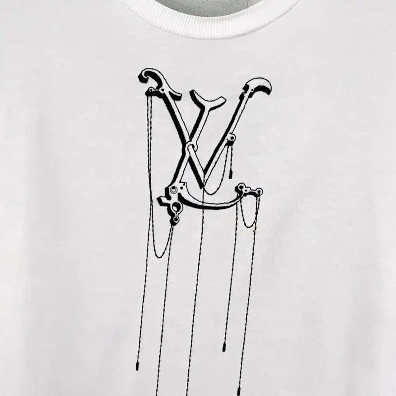 Louis Vuitton Louis Vuitton White Cotton T-Shirt for Men 0089 Size US L / EU 52-54 / 3 - 4 Thumbnail