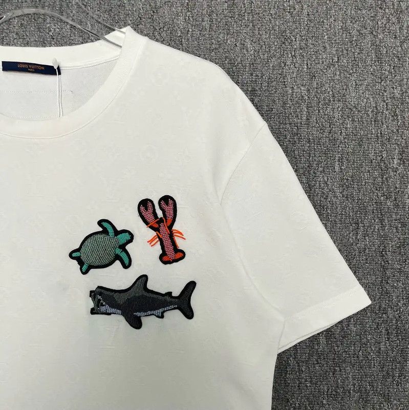 Louis Vuitton Louis Vuitton Men's White Cotton T-Shirt 0089 Size US XL / EU 56 / 4 - 3 Thumbnail