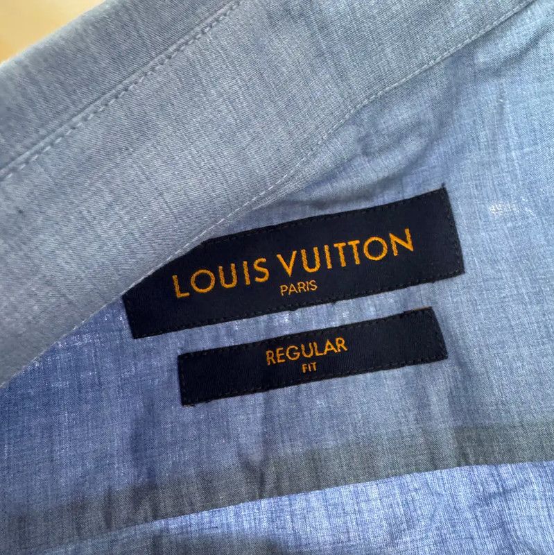 Louis Vuitton Louis Vuitton Blue Cotton Men's Shirts 0089 Size US L / EU 52-54 / 3 - 3 Thumbnail