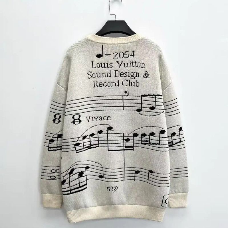 Louis Vuitton Louis Vuitton Men's Cream Wool Knit Sweater 0089 Size US XS / EU 42 / 0 - 2 Thumbnail