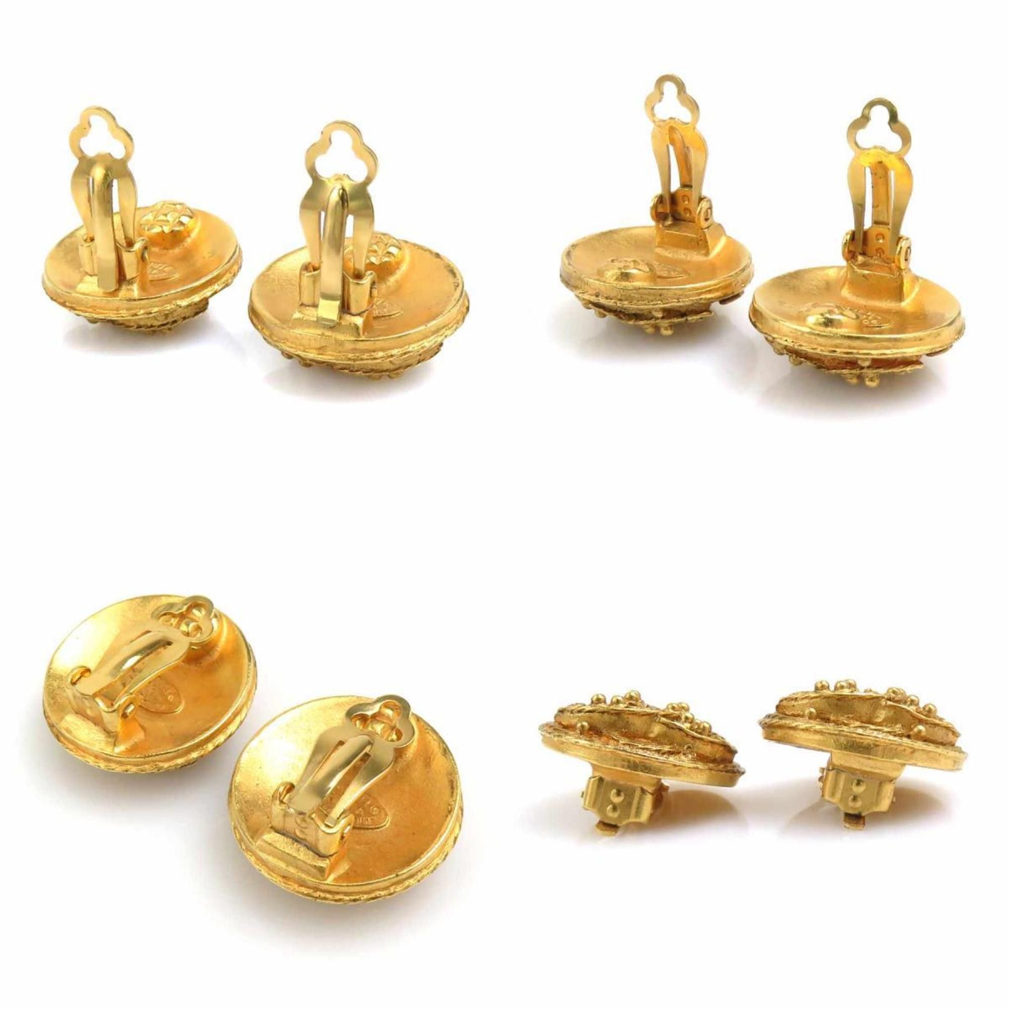 Chanel CHANEL Coco Mark Metal Gold Earrings for Women e60842g Size ONE SIZE - 4 Thumbnail