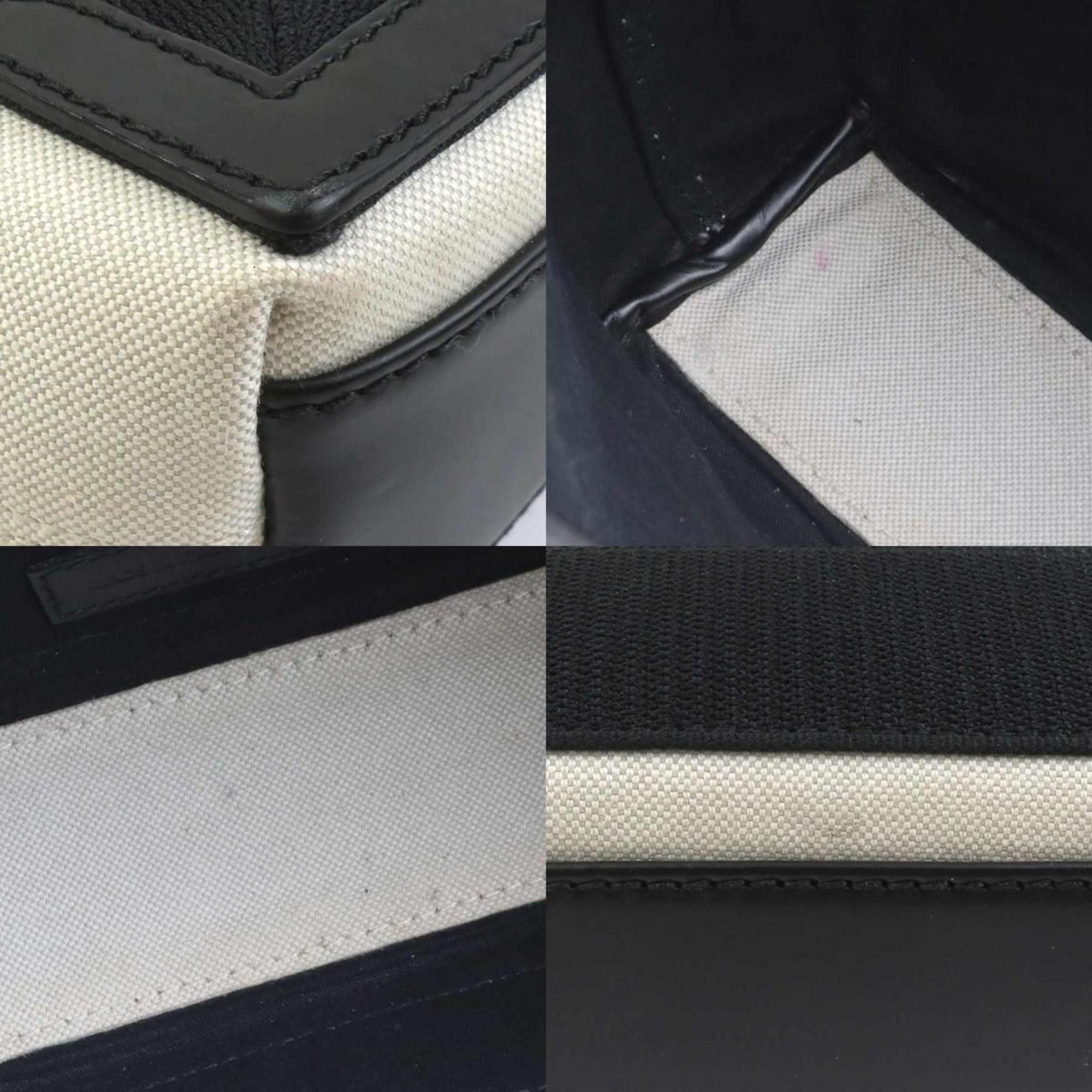 Balenciaga Balenciaga Handbag/Shoulder Bag Navy Cabas XS Canvas and Leather in Ivory Black, Women's, 390346 h31499j Size ONE SIZE - 3 Thumbnail