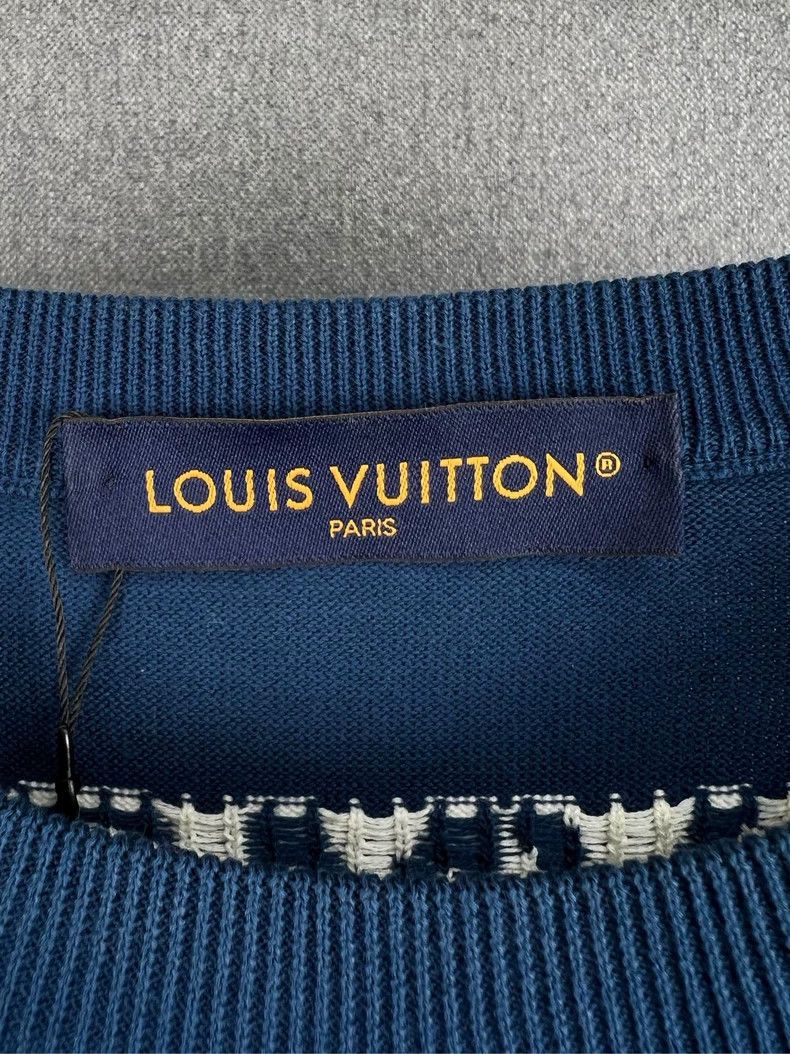Louis Vuitton Louis Vuitton Blue Logo Knit Short Sleeve - dmc Size US L / EU 52-54 / 3 - 3 Thumbnail