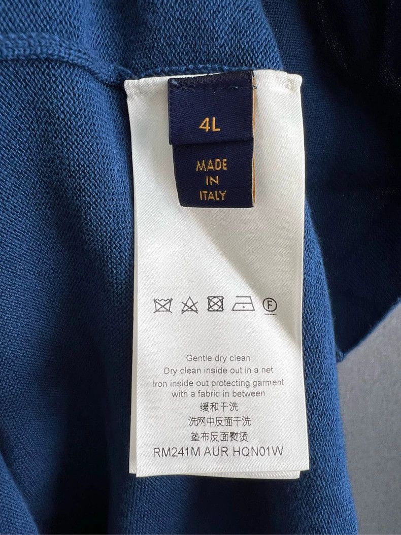 Louis Vuitton Louis Vuitton Blue Logo Knit Short Sleeve - dmc Size US L / EU 52-54 / 3 - 4 Thumbnail