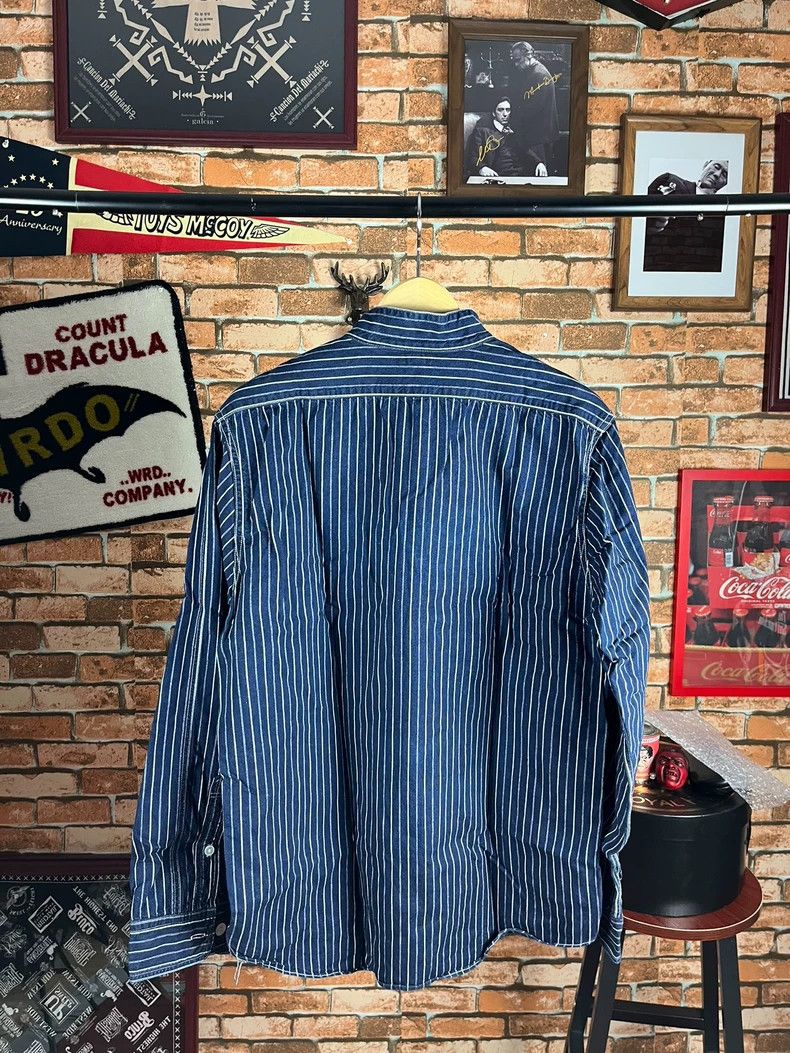 Freewheelers Freewheelers Striped Round Collar Shirt - dmc Size US XL / EU 56 / 4 - 2 Thumbnail
