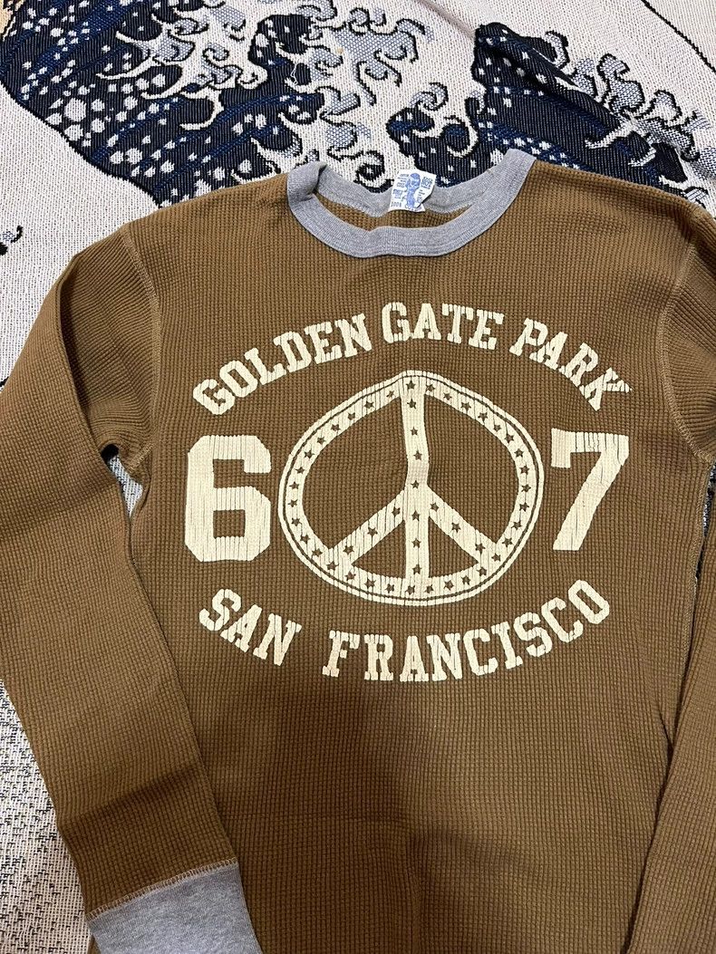 Freewheelers Freewheelers Waffle Peace Print Sweater - dmc Size US L / EU 52-54 / 3 - 2 Thumbnail