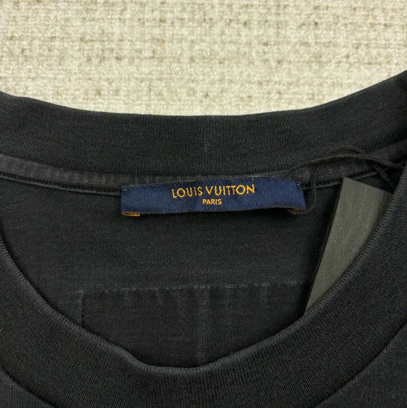 Louis Vuitton Louis Vuitton Black Cotton Logo T-Shirt for Men 0089 Size US XXL / EU 58 / 5 - 4 Thumbnail
