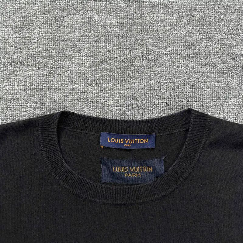 Louis Vuitton Louis Vuitton Men's Black Cotton T-Shirt 0089 Size US XL / EU 56 / 4 - 3 Thumbnail
