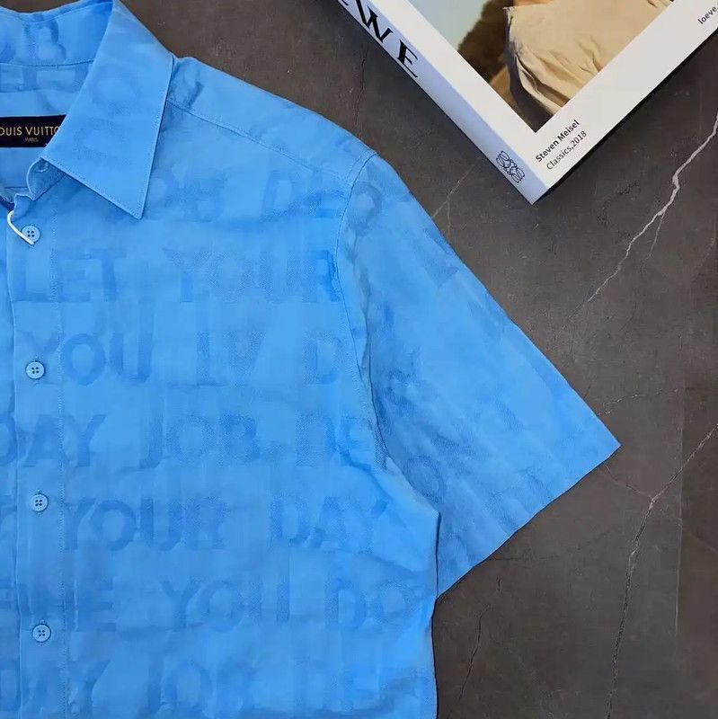 Louis Vuitton Louis Vuitton Summer Lake Blue Short Sleeve Shirt 0089 Size US M / EU 48-50 / 2 - 4 Thumbnail