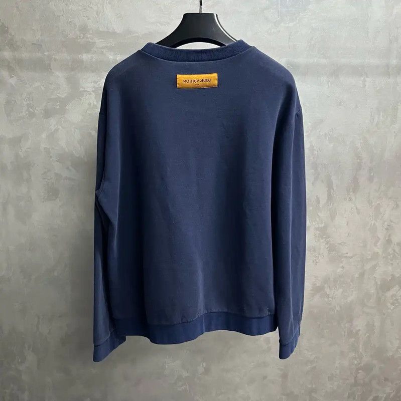 Louis Vuitton Louis Vuitton XXL Blue Cotton Sweatshirt for Men 0089 Size US XXL / EU 58 / 5 - 2 Thumbnail