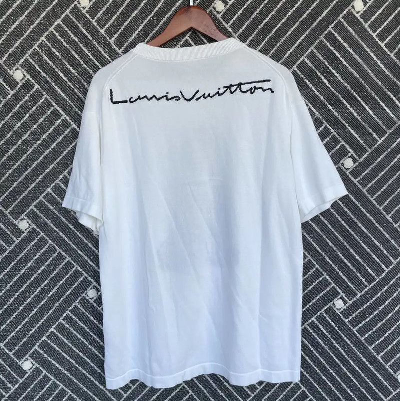 Louis Vuitton Louis Vuitton Summer White Cotton Knit T-shirt 0089 Size US L / EU 52-54 / 3 - 2 Thumbnail