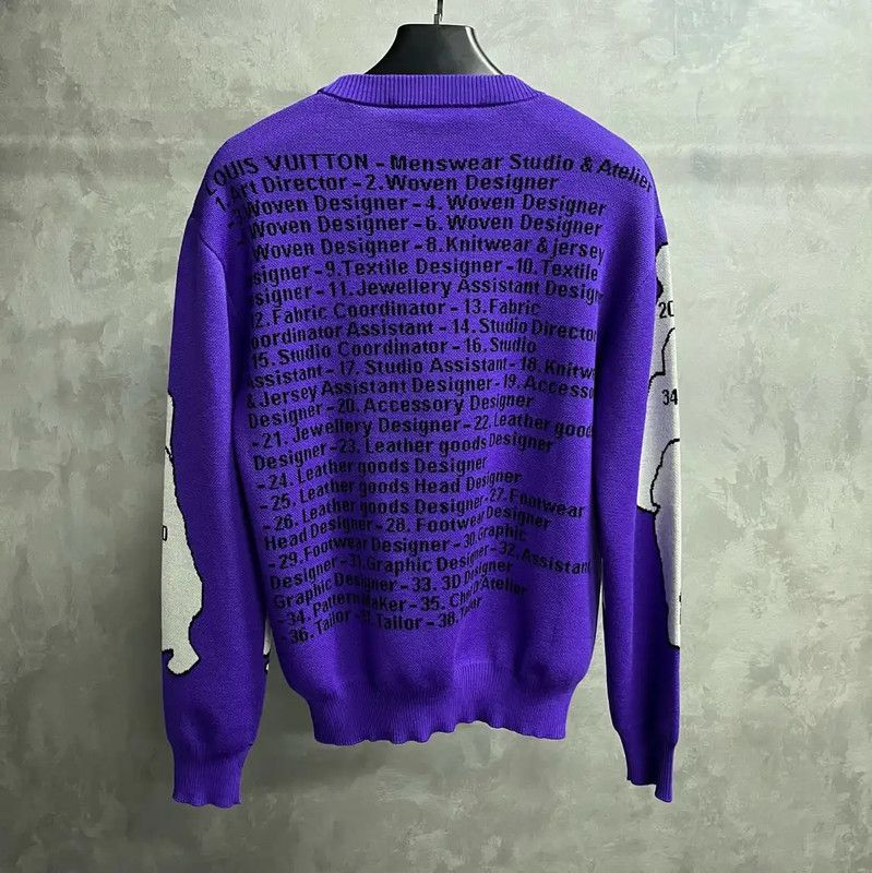 Louis Vuitton Louis Vuitton Purple Men's Knit Sweater 0089 Size US M / EU 48-50 / 2 - 2 Thumbnail