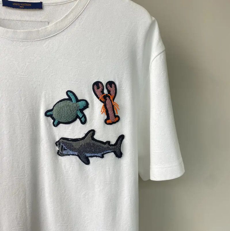 Louis Vuitton Louis Vuitton White Cotton XL Men's T-Shirt 0089 Size US XL / EU 56 / 4 - 4 Thumbnail