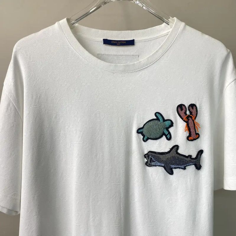 Louis Vuitton Louis Vuitton White Cotton XL Men's T-Shirt 0089 Size US XL / EU 56 / 4 - 3 Thumbnail