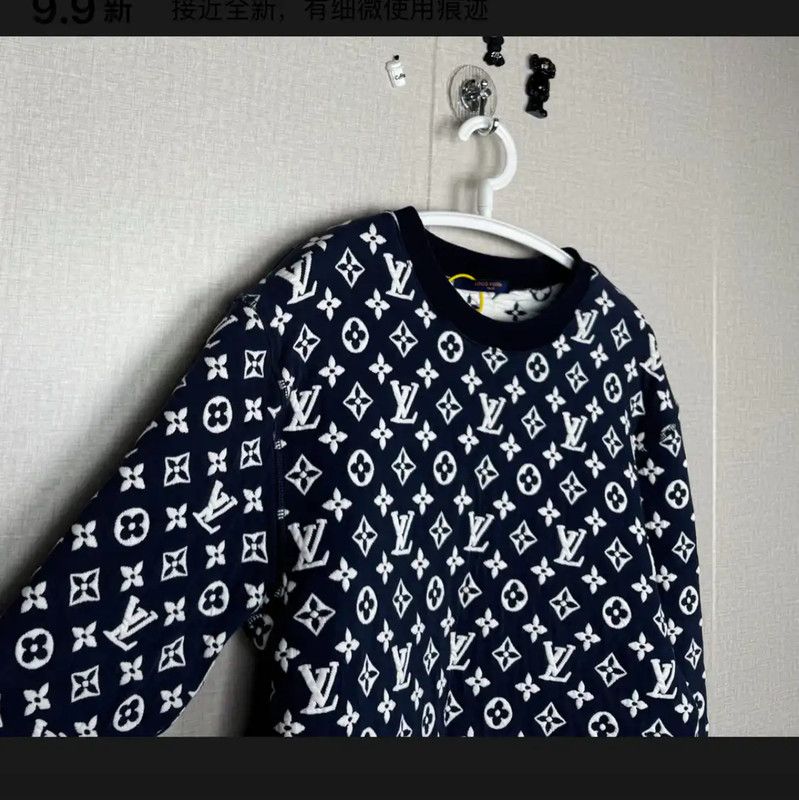 Louis Vuitton Louis Vuitton Men's Navy Cotton Sweatshirt 0089 Size US M / EU 48-50 / 2 - 2 Thumbnail