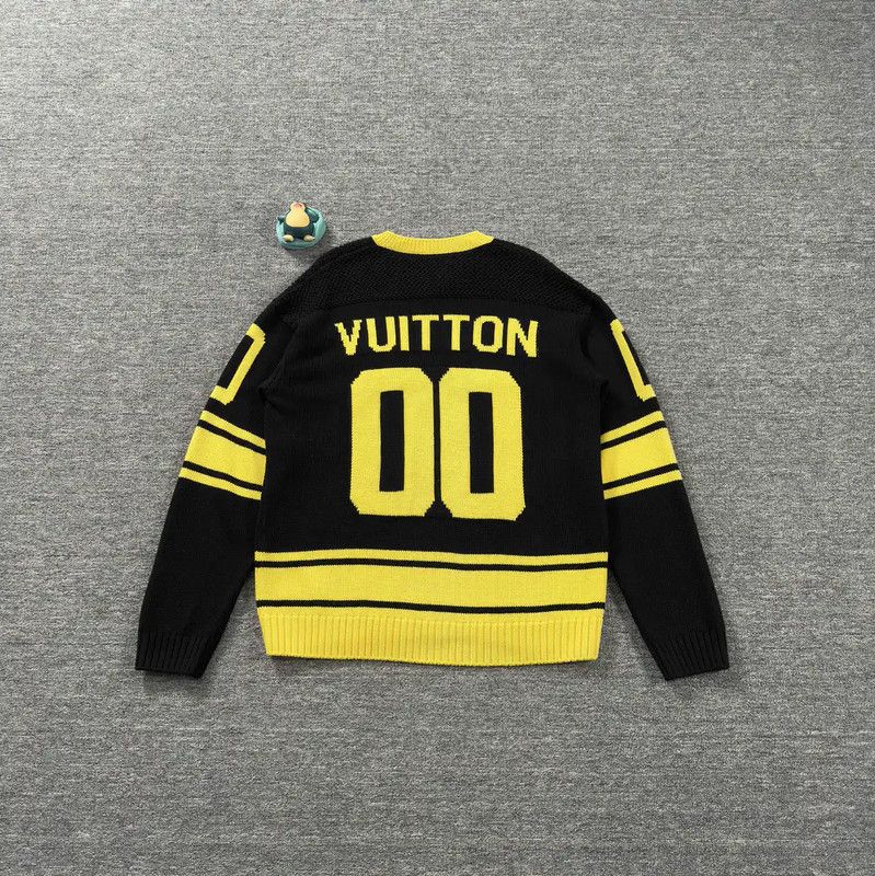Louis Vuitton Louis Vuitton Black Knit Sweater with Yellow Accents 0089 Size US M / EU 48-50 / 2 - 2 Thumbnail