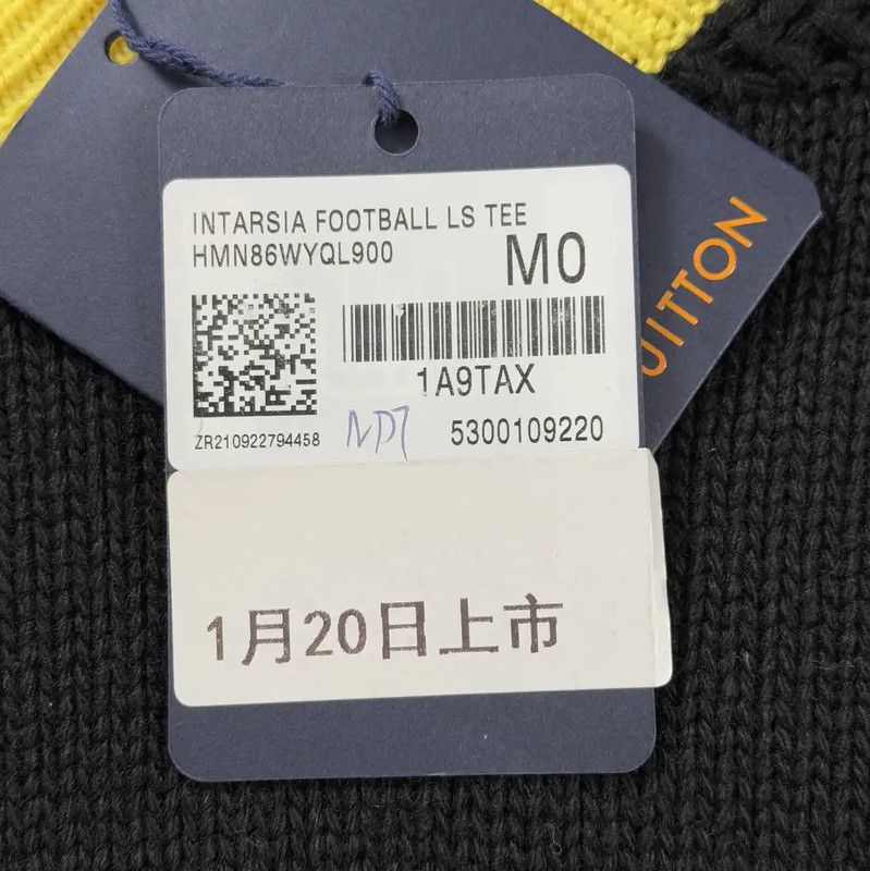 Louis Vuitton Louis Vuitton Black Knit Sweater with Yellow Accents 0089 Size US M / EU 48-50 / 2 - 5 Thumbnail