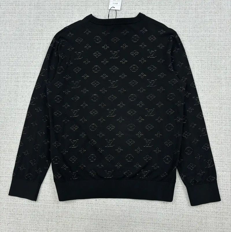Louis Vuitton Louis Vuitton Black Wool Knit Sweater for Men 0089 Size US L / EU 52-54 / 3 - 2 Thumbnail