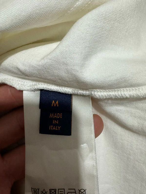 Louis Vuitton Logo Embroidered White T-Shirt 0089