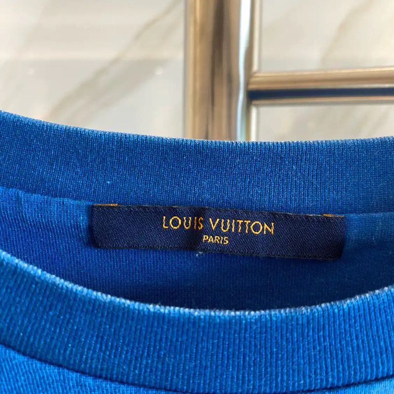 Louis Vuitton Louis Vuitton Blue Cotton Men’s T-Shirt 0089 Size US M / EU 48-50 / 2 - 3 Thumbnail