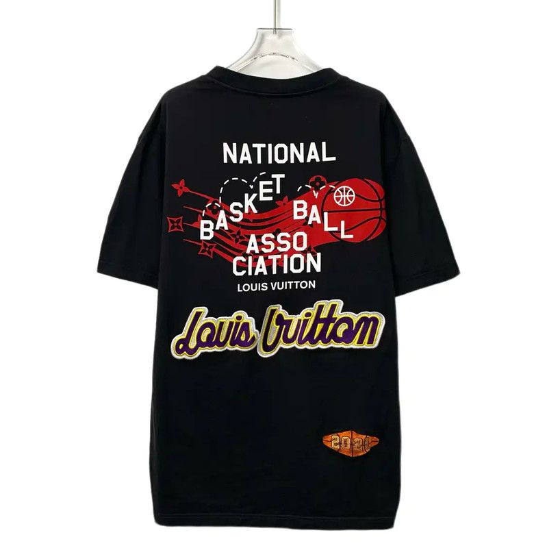 Louis Vuitton Louis Vuitton Black Cotton XXL Men's T-Shirt 0089 Size US XXL / EU 58 / 5 - 2 Thumbnail