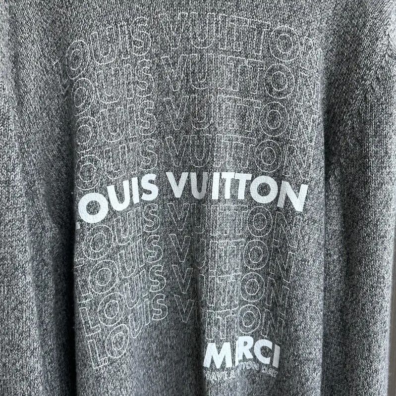Louis Vuitton Louis Vuitton Men's XXL Gray Knit Sweater 0089 Size US XXL / EU 58 / 5 - 3 Thumbnail