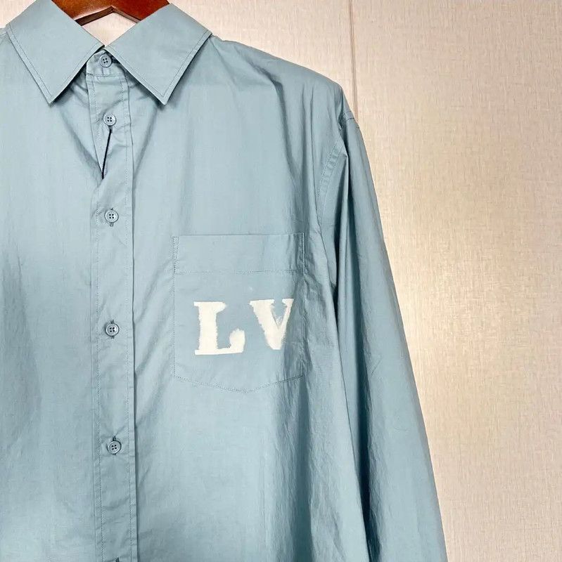Louis Vuitton Louis Vuitton Blue Cotton Men's Shirt 0089 Size US L / EU 52-54 / 3 - 3 Thumbnail