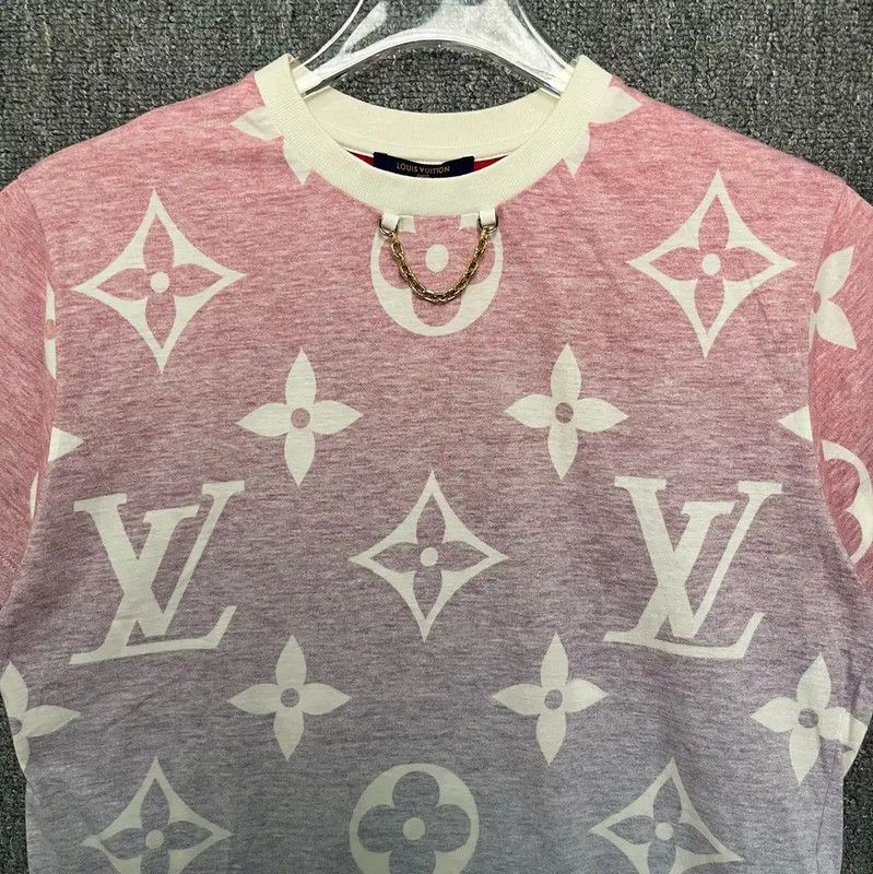 Louis Vuitton Louis Vuitton Pink Cotton Men's T-Shirt 0089 Size US L / EU 52-54 / 3 - 4 Thumbnail