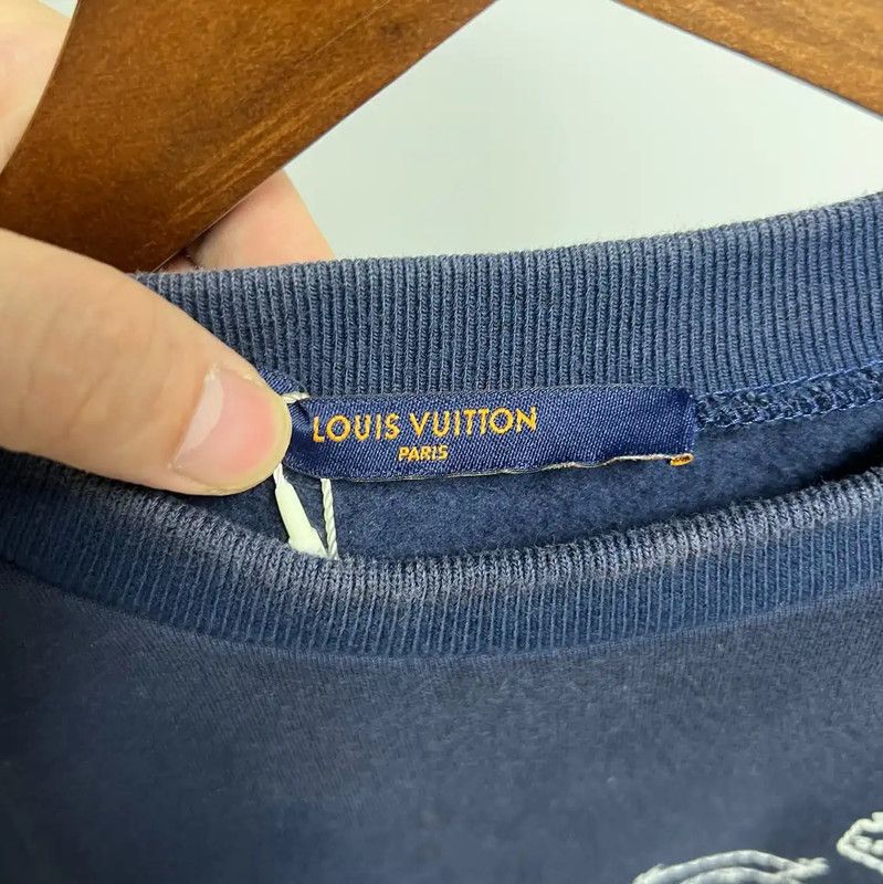 Louis Vuitton Louis Vuitton Navy Cotton Men's Sweatshirt 0089 Size US S / EU 44-46 / 1 - 3 Thumbnail