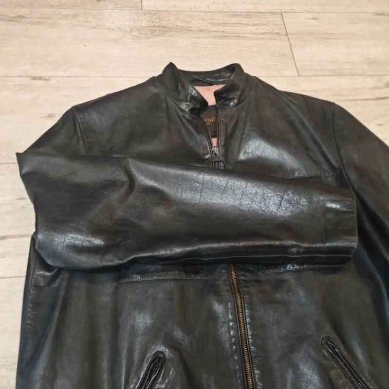Louis Vuitton Louis Vuitton Oversized Green Leather Jacket 0089 Size US XXL / EU 58 / 5 - 9 Thumbnail