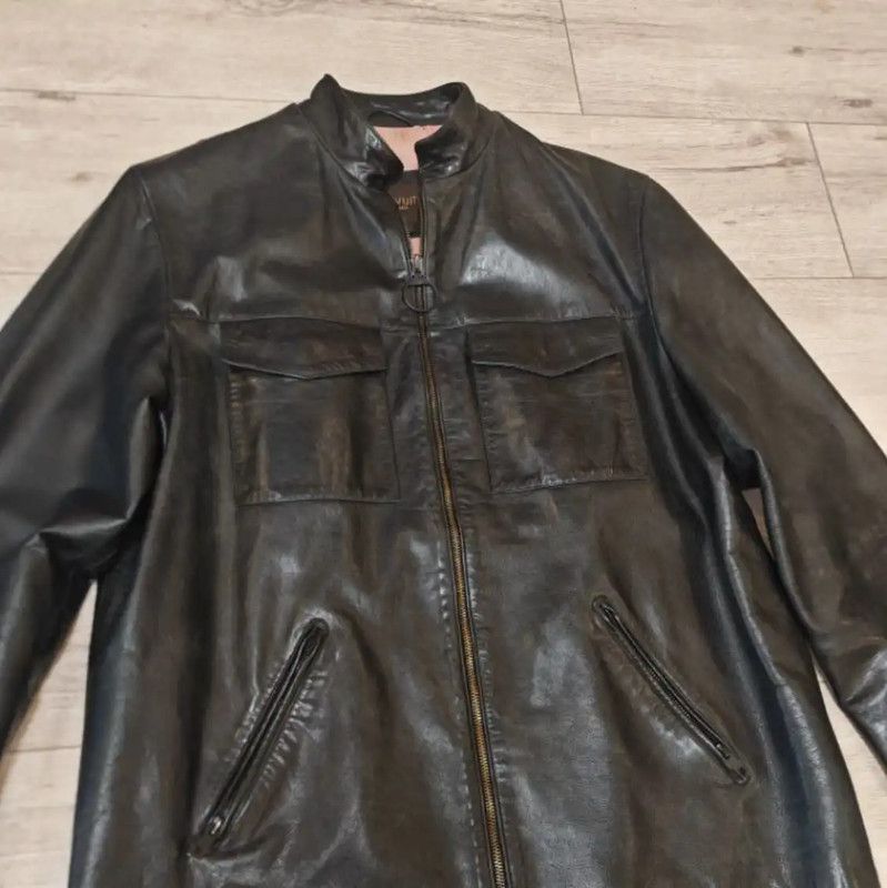 Louis Vuitton Louis Vuitton Oversized Green Leather Jacket 0089 Size US XXL / EU 58 / 5 - 2 Thumbnail