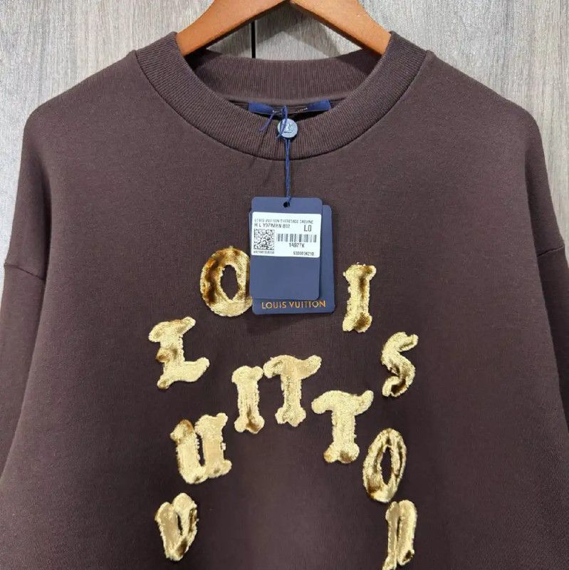 Louis Vuitton Louis Vuitton Brown Leather Men's Sweatshirt 0089 Size US L / EU 52-54 / 3 - 3 Thumbnail